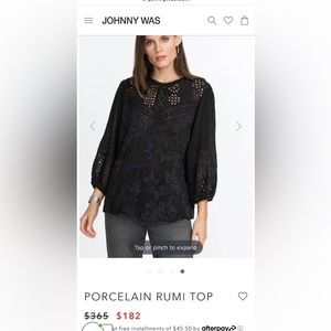 NWT Johnny Was porcelain rumi top
